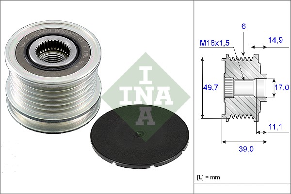 Frihjulskoppling, generator Ina 535 0050 10 INA