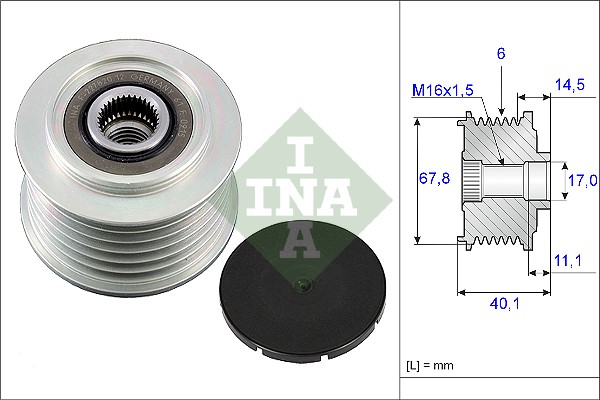 Frihjulskoppling, generator Ina 535 0052 10 INA