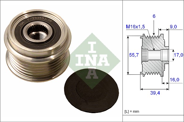 Frihjulskoppling, generator Ina 535 0060 10 INA