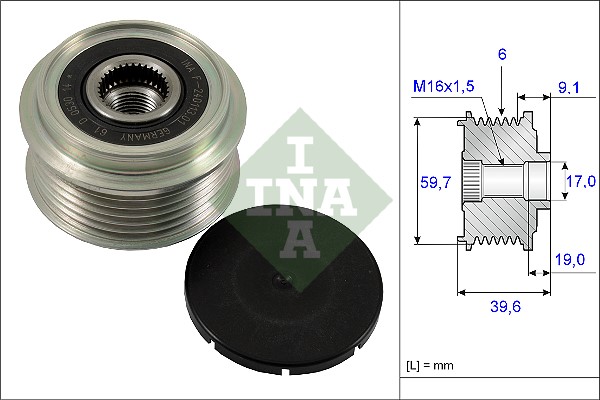 Frihjulskoppling, generator Ina 535 0065 10 INA
