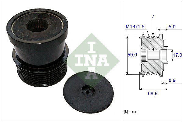 Frihjulskoppling, generator Ina 535 0070 30 INA