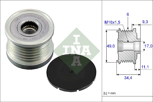 Frihjulskoppling, generator Ina 535 0075 10 INA