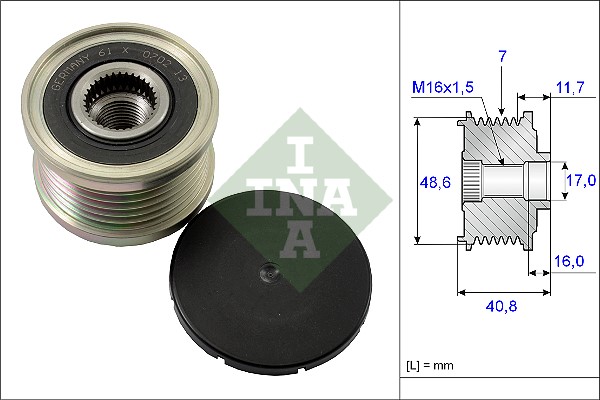 Frihjulskoppling, generator Ina 535 0080 10 INA