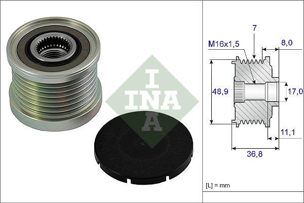 Frihjulskoppling, generator Ina 535 0081 10 INA