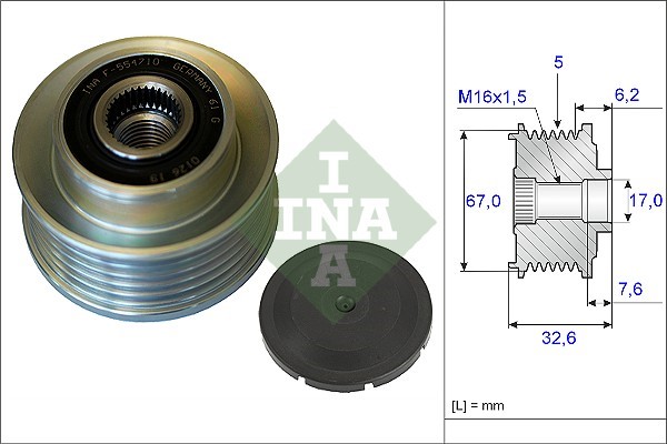 Frihjulskoppling, generator Ina 535 0097 10 INA