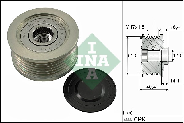 Frihjulskoppling, generator Ina 535 0115 10 INA