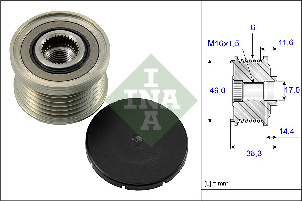 Frihjulskoppling, generator Ina 535 0127 10 INA