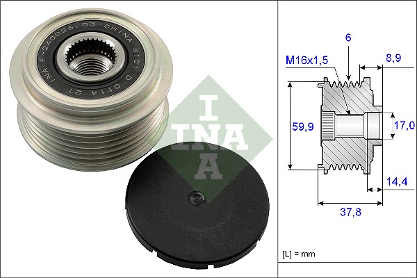 Frihjulskoppling, generator Ina 535 0135 10 INA