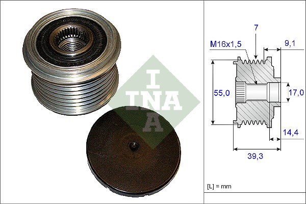 Frihjulskoppling, generator Ina 535 0142 10 INA