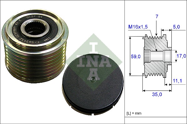 Frihjulskoppling, generator Ina 535 0159 10 INA