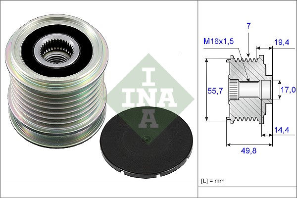 Frihjulskoppling, generator Ina 535 0165 10 INA