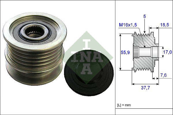 Frihjulskoppling, generator Ina 535 0169 10 INA
