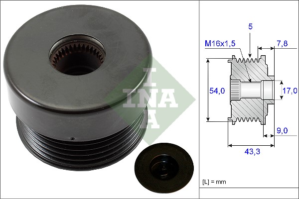 Frihjulskoppling, generator Ina 535 0172 10 INA