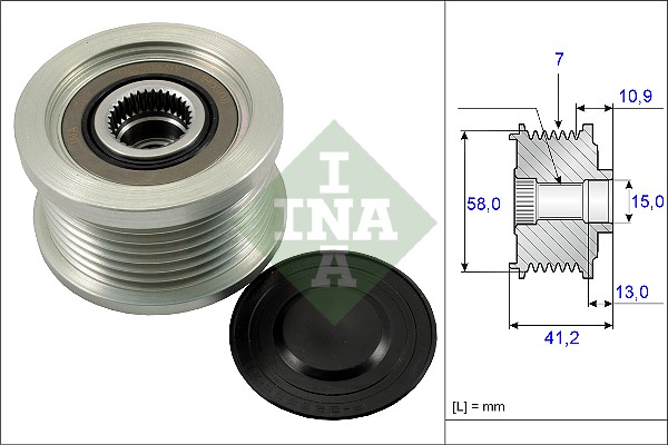 Frihjulskoppling, generator 100A Ina 535 0173 10 INA