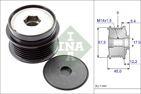 Frihjulskoppling, generator Ina 535 0174 10 INA