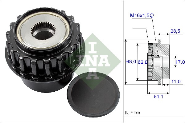 Frihjulskoppling, generator Ina 535 0175 10 INA