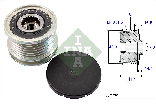 Frihjulskoppling, generator Ina 535 0178 10 INA