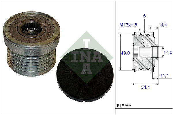 Frihjulskoppling, generator Ina 535 0183 10 INA