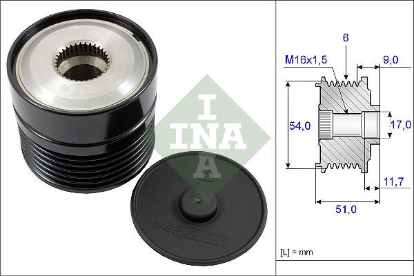 Frihjulskoppling, generator Ina 535 0192 10 INA