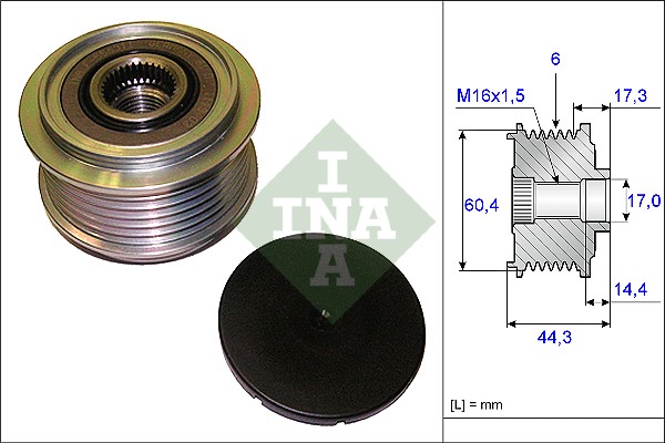 Frihjulskoppling, generator Ina 535 0207 10 INA