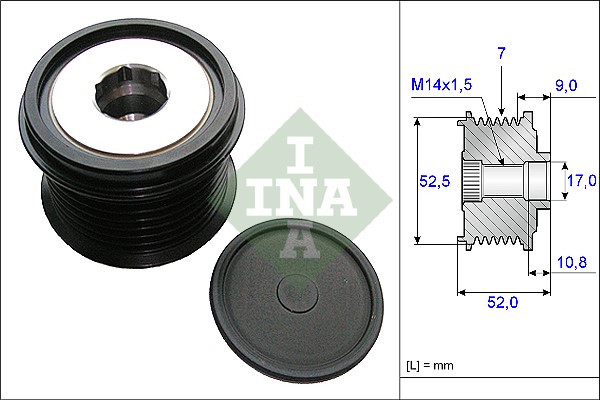 Frihjulskoppling, generator Ina 535 0209 10 INA
