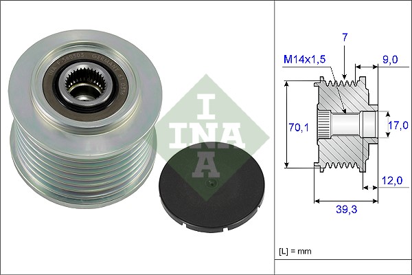Frihjulskoppling, generator Ina 535 0214 10 INA