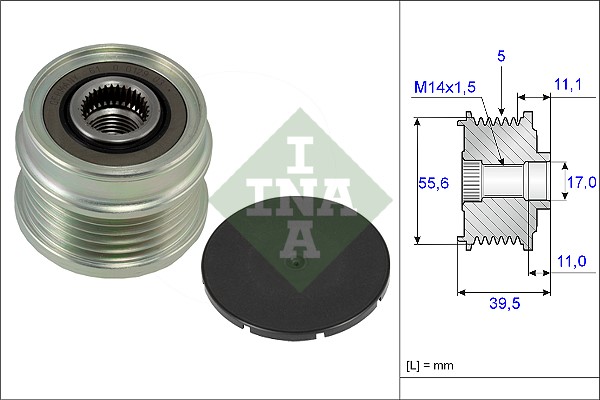 Frihjulskoppling, generator 120A Ina 535 0218 10 INA
