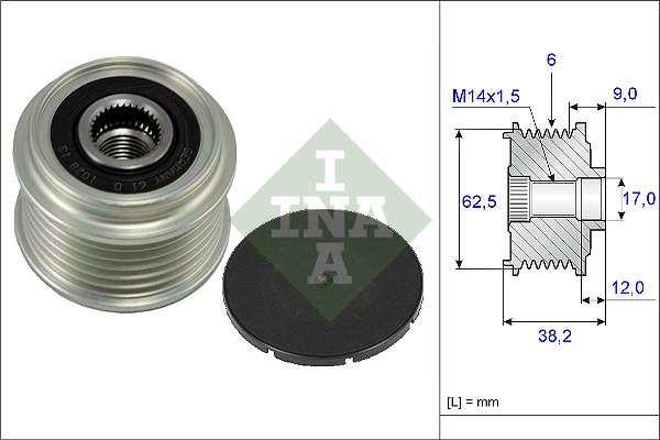 Frihjulskoppling, generator Ina 535 0219 10 INA