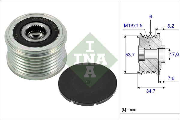 Frihjulskoppling, generator Ina 535 0224 10 INA
