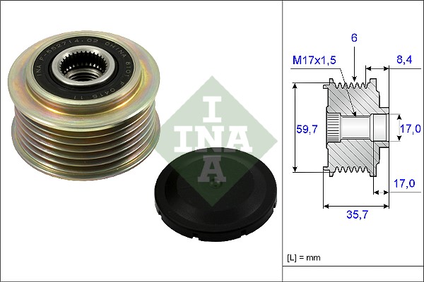Frihjulskoppling, generator Ina 535 0225 10 INA