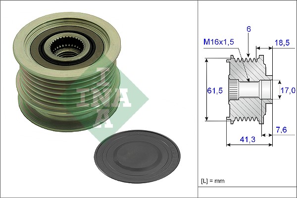 Frihjulskoppling, generator Ina 535 0234 10 INA