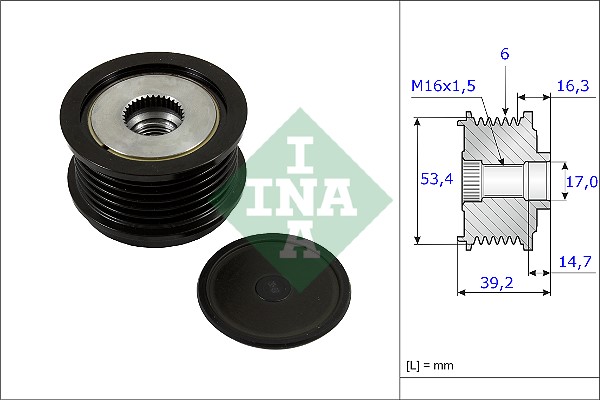 Frihjulskoppling, generator Ina 535 0236 10 INA