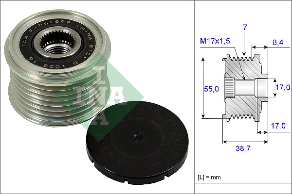 Frihjulskoppling, generator Ina 535 0239 10 INA