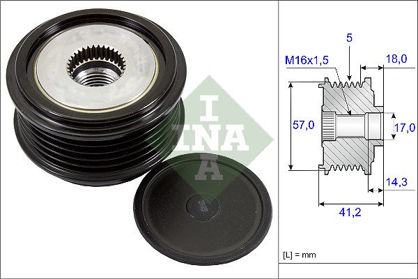 Frihjulskoppling, generator Ina 535 0248 10 INA