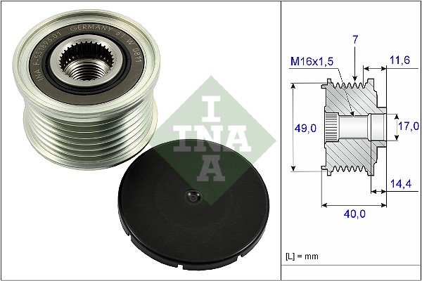 Frihjulskoppling, generator Ina 535 0254 10 INA