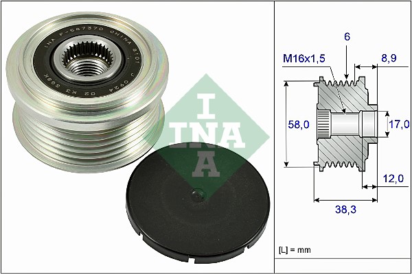 Frihjulskoppling, generator Ina 535 0266 10 INA