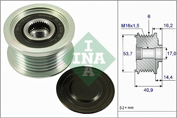 Frihjulskoppling, generator Ina 535 0270 10 INA