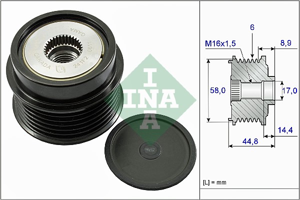 Frihjulskoppling, generator Ina 535 0271 10 INA