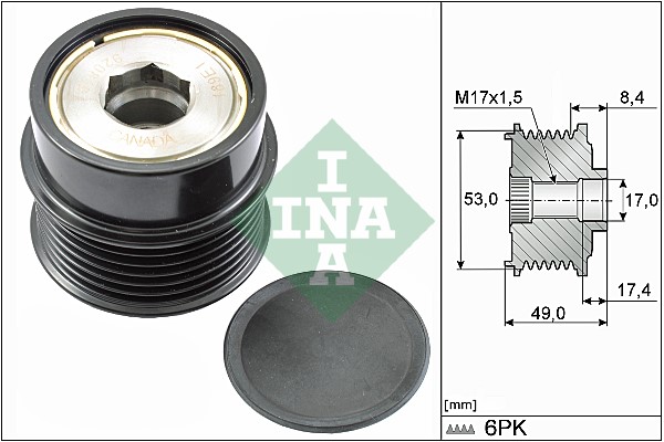 Frihjulskoppling, generator Ina 535 0281 10 INA