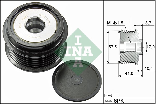 Frihjulskoppling, generator Ina 535 0282 10 INA
