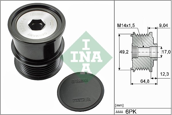 Frihjulskoppling, generator Ina 535 0284 10 INA