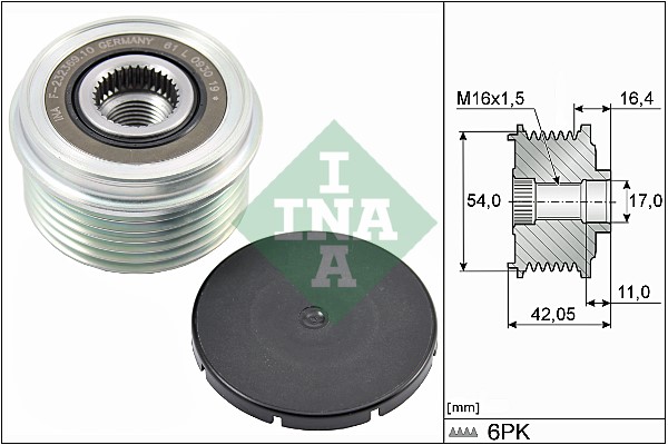 Frihjulskoppling, generator Ina 535 0285 10 INA