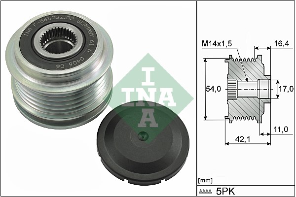 Frihjulskoppling, generator Ina 535 0286 10 INA