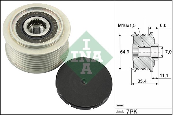 Frihjulskoppling, generator Ina 535 0294 10 INA
