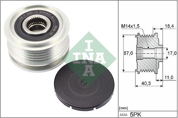 Frihjulskoppling, generator Ina 535 0295 10 INA