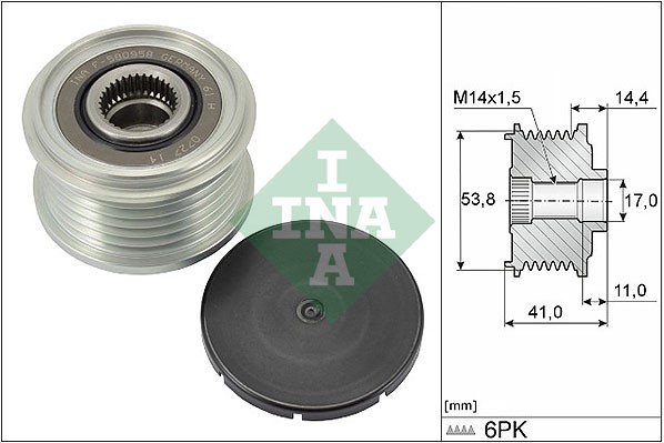 Frihjulskoppling, generator Ina 535 0304 10 INA