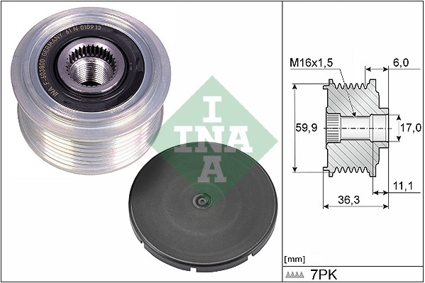 Frihjulskoppling, generator Ina 535 0309 10 INA