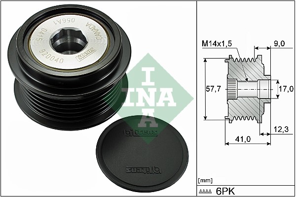 Frihjulskoppling, generator Ina 535 0313 10 INA