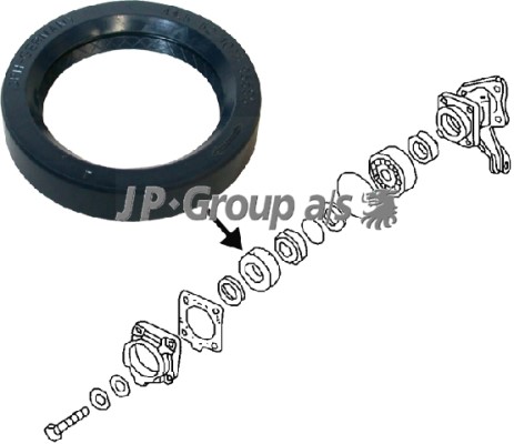 Oljepackningsring, differential, Bakaxel