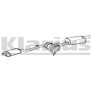 Bakre ljuddämpare Klarius 270391 Klarius
